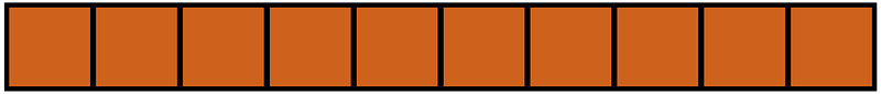 Orange-Brown Rectangle Fraction 10:10