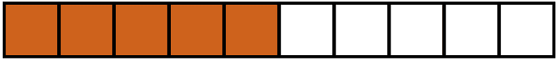 Orange-Brown Rectangle Fraction 5:10