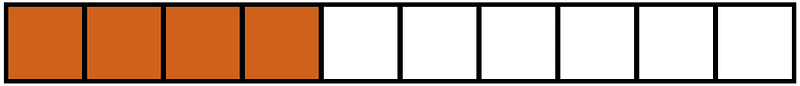Orange-Brown Rectangle Fraction 4:10