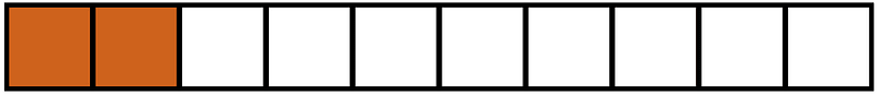 Orange-Brown Rectangle Fraction 2:10