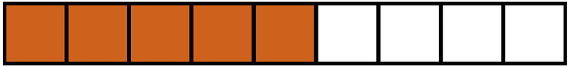 Orange-Brown Rectangle Fraction 5:9