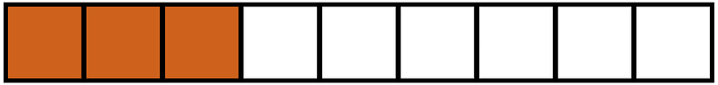 Orange-Brown Rectangle Fraction 3:9
