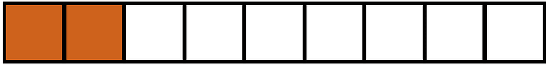 Orange-Brown Rectangle Fraction 2:9