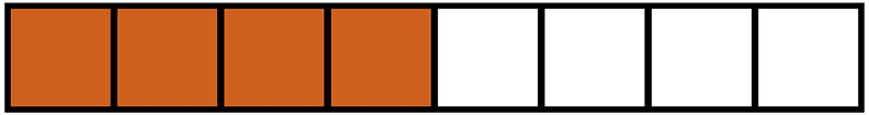 Orange-Brown Rectangle Fraction 4:8