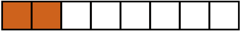 Orange-Brown Rectangle Fraction 2:8