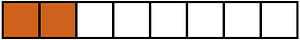 Orange-Brown Rectangle Fraction 2:8