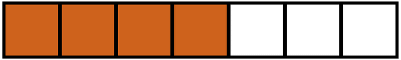 Orange-Brown Rectangle Fraction 4:7