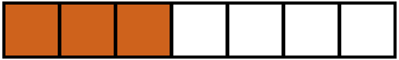 Orange-Brown Rectangle Fraction 3:7