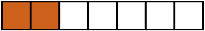 Orange-Brown Rectangle Fraction 2:7