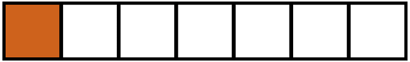 Orange-Brown Rectangle Fraction 1:7