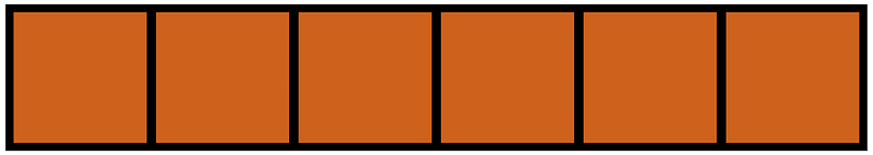 Orange-Brown Rectangle Fraction 6:6