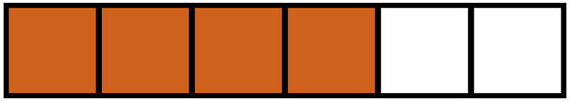 Orange-Brown Rectangle Fraction 4:6