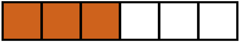 Orange-Brown Rectangle Fraction 3:6