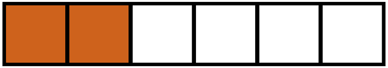 Orange-Brown Rectangle Fraction 2:6