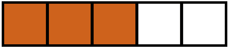 Orange-Brown Rectangle Fraction 3:5