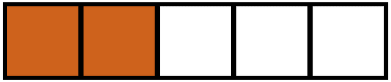 Orange-Brown Rectangle Fraction 2:5