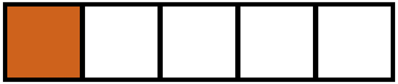 Orange-Brown Rectangle Fraction 1:5