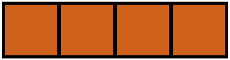 Orange-Brown Rectangle Fraction 4:4