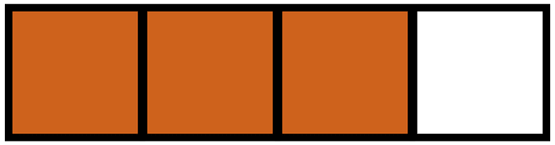 Orange-Brown Rectangle Fraction 3:4