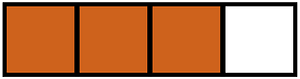 Orange-Brown Rectangle Fraction 3:4