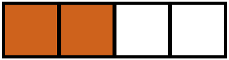 Orange-Brown Rectangle Fraction 2:4