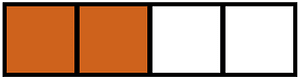 Orange-Brown Rectangle Fraction 2:4