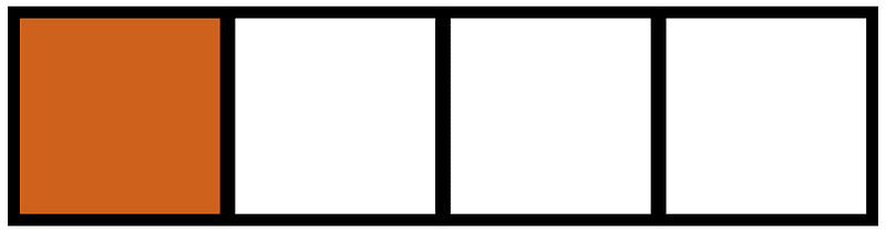 Orange-Brown Rectangle Fraction 1:4