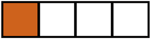 Orange-Brown Rectangle Fraction 1:4