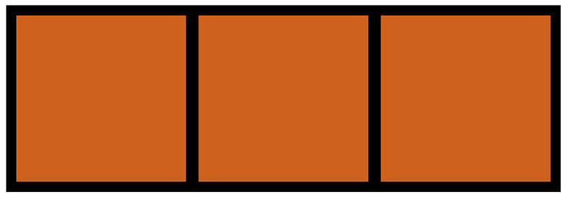 Orange-Brown Rectangle Fraction 3:3