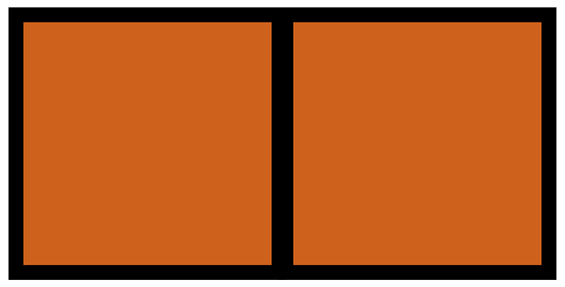 Orange-Brown Rectangle Fraction 2:2