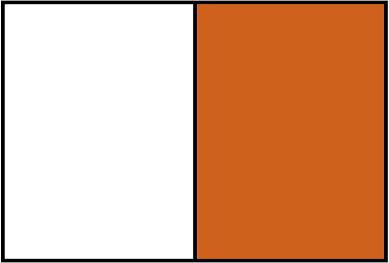 Orange-Brown Rectangle Fraction 1:2