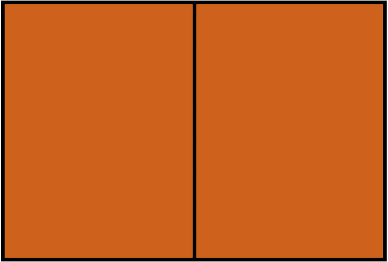 Orange-Brown Rectangle Fraction 2:2