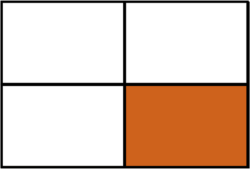 Orange-Brown Rectangle Fraction 1:4