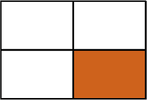 Orange-Brown Rectangle Fraction 1:4