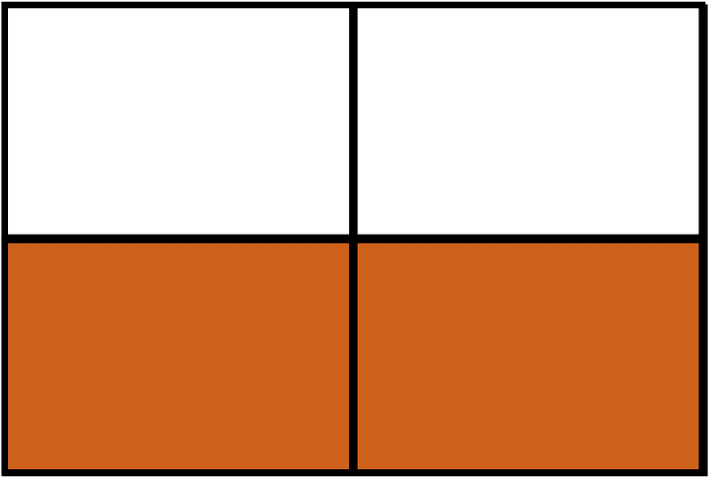 Orange-Brown Rectangle Fraction 2:4