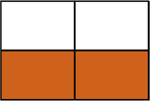 Orange-Brown Rectangle Fraction 2:4