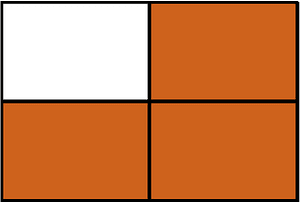 Orange-Brown Rectangle Fraction 3:4