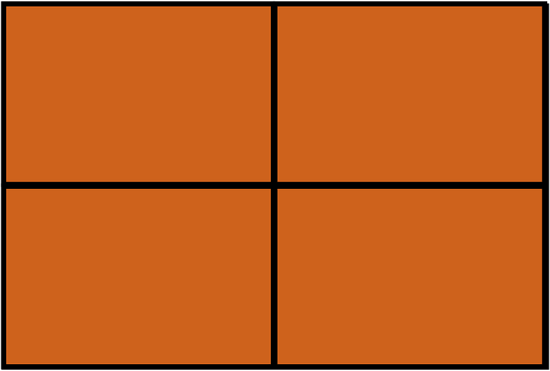 Orange-Brown Rectangle Fraction 4:4
