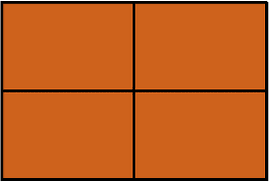 Orange-Brown Rectangle Fraction 4:4