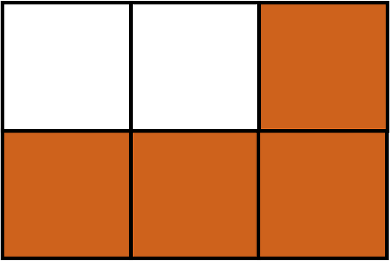 Orange-Brown Rectangle Fraction 4:6