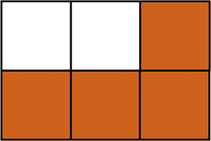 Orange-Brown Rectangle Fraction 4:6