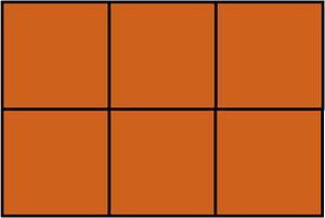 Orange-Brown Rectangle Fraction 6:6