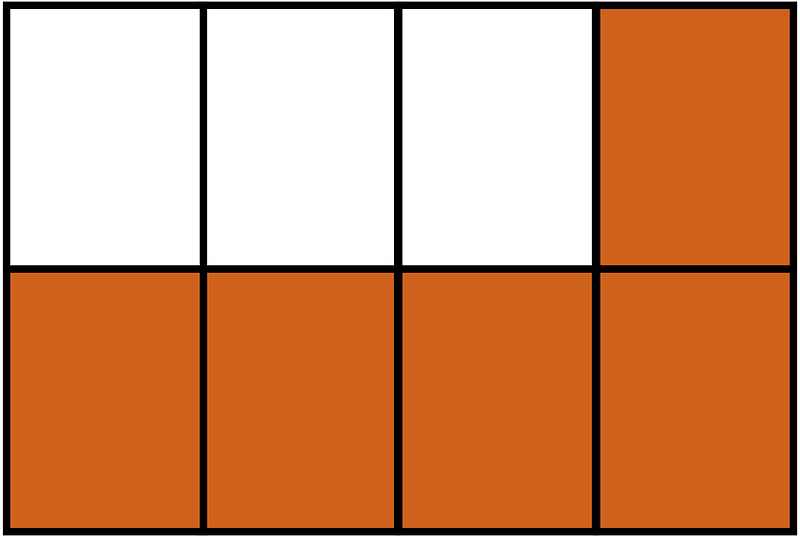 Orange-Brown Rectangle Fraction 5:8