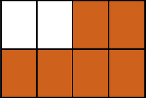 Orange-Brown Rectangle Fraction 6:8