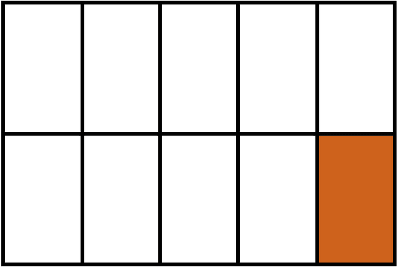 Orange-Brown Rectangle Fraction 1:10