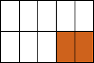 Orange-Brown Rectangle Fraction 2:10