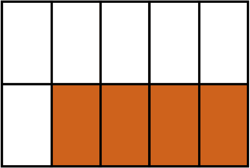 Orange-Brown Rectangle Fraction 4:10