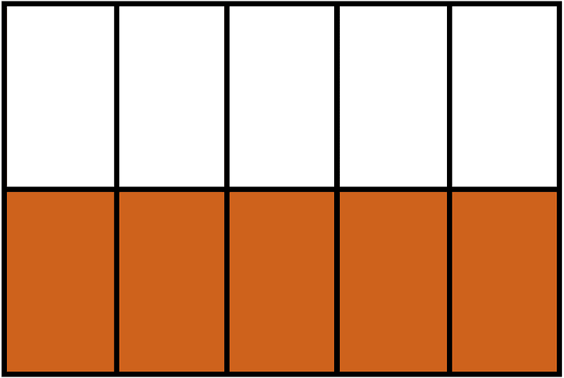 Orange-Brown Rectangle Fraction 5:10
