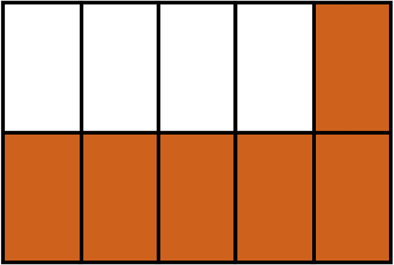 Orange-Brown Rectangle Fraction 6:10