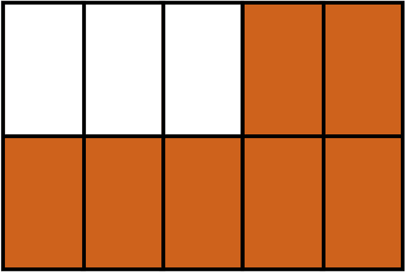 Orange-Brown Rectangle Fraction 7:10